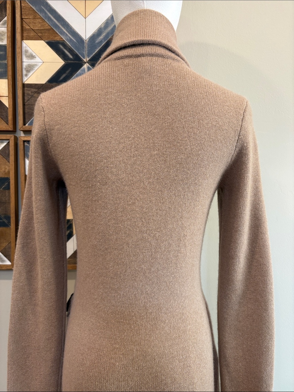 Ralph Lauren Camel Wrap-Style Long Sleeve Knit Dress - Picture 8 of 14